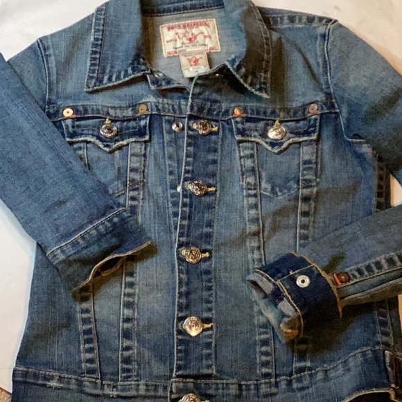 TRUE RELIGION Emily Fitted Denim Jean Jacket SZ.M - Picture 3 of 8